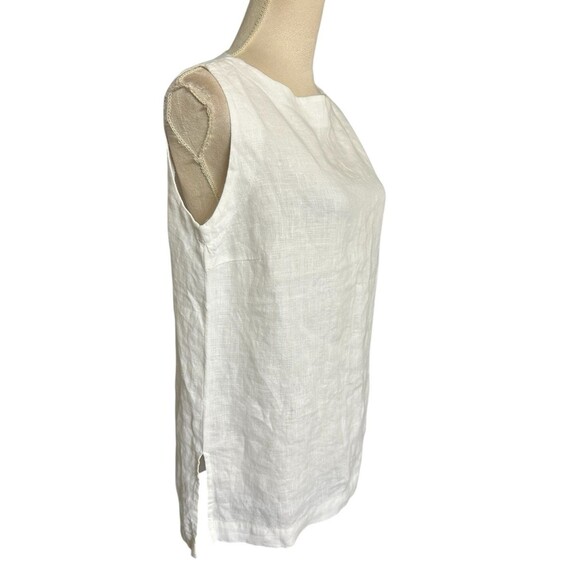 Crown Linen Designs 100% Linen Tunic Top Womens XS White Lagenlook Beachy - Picture 4 of 9